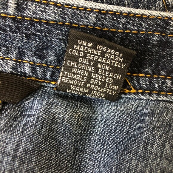 Mossimo Denim Cropped Jacket Sz Medium Mandarin Collar Button-Up Stretch Cotton - Picture 4 of 8